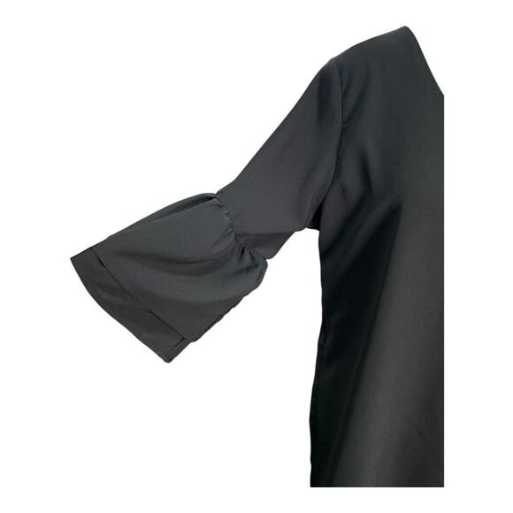 Belongci Dress Size Large Black Bell Sleeve Western Gothic itchy Romantic - Picture 6 of 10